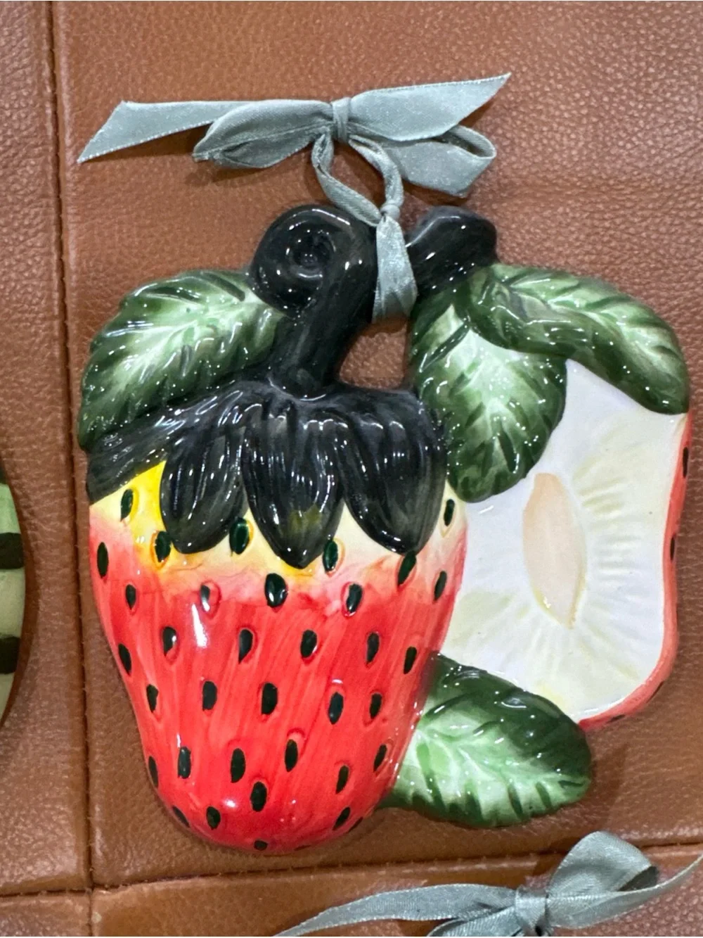 Vintage Style Ceramic Fruit Wall Decor Set of 4 Kitchen Cottagecore Retro